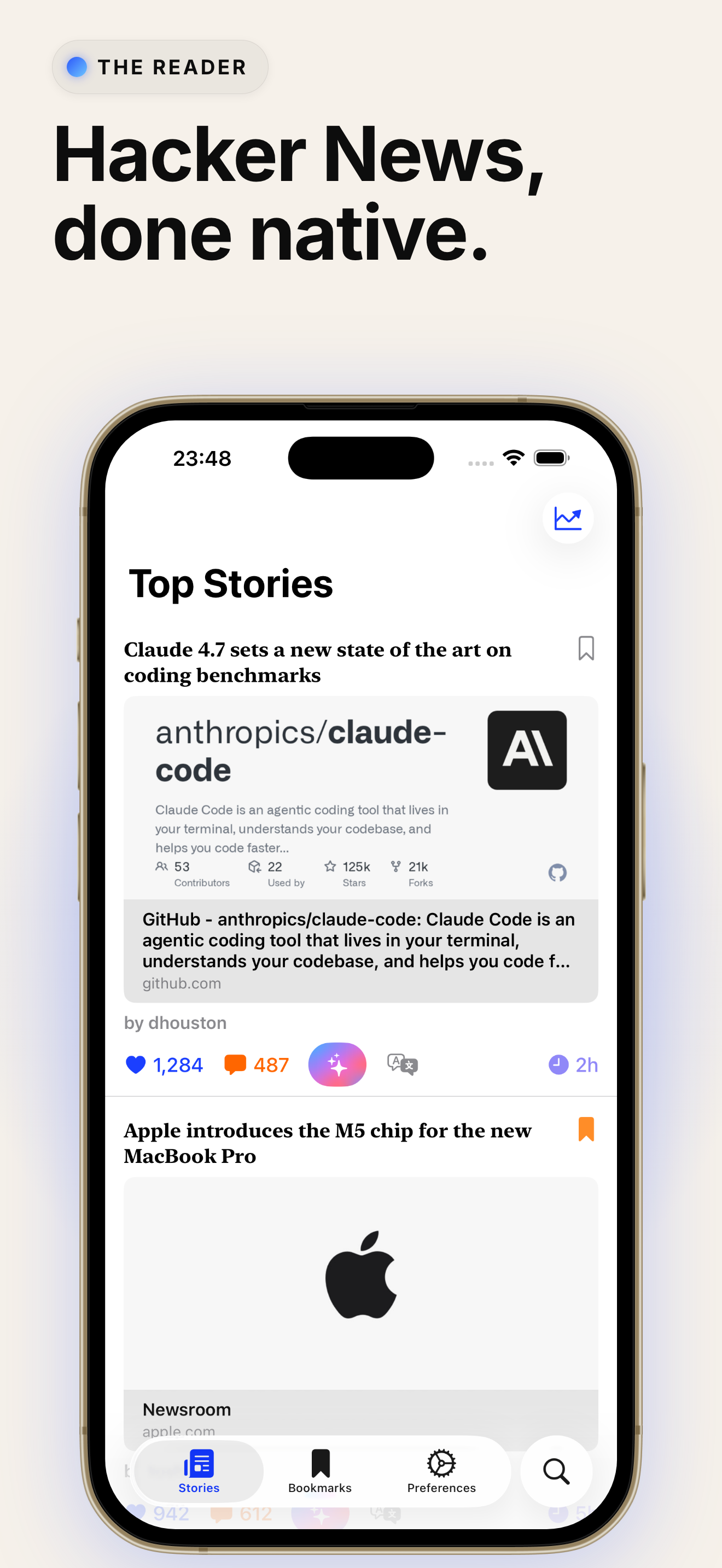 Hack The News - Hacker News, done native.